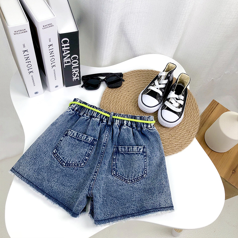 Quần Short Jean Denim Cho Bé Gái