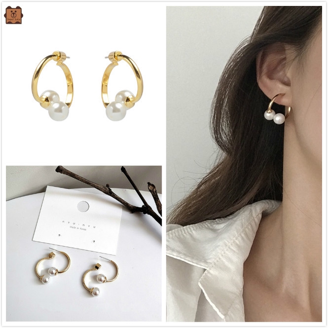 Hoa tai dạng vòng phong cách Hàn Quốc sành điệu