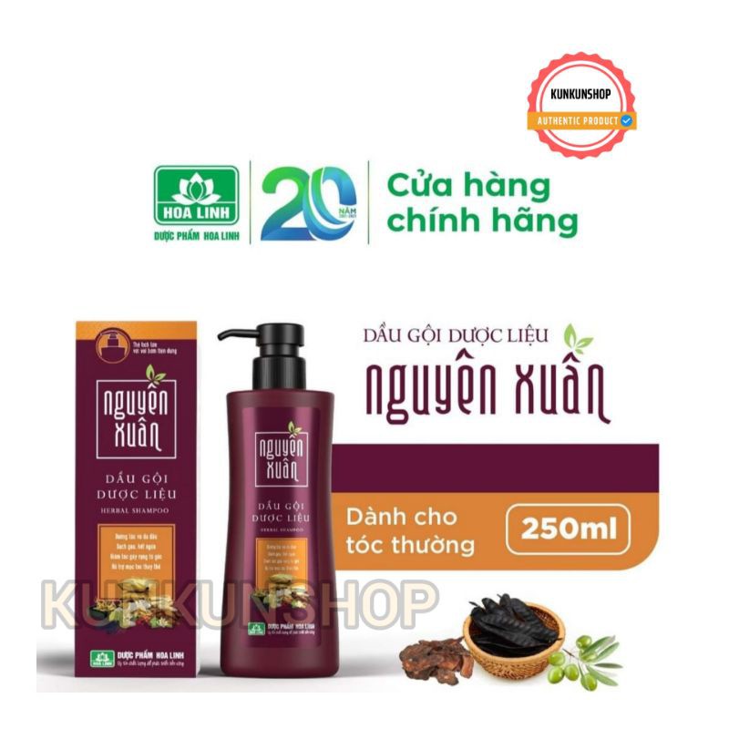 Dầu Gội Dược Liệu Nguyên Xuân Nâu  5.5ml 200ml 250ml 350ml 450ml 600ml chính hãng cho tóc thường hết gàu ngứa