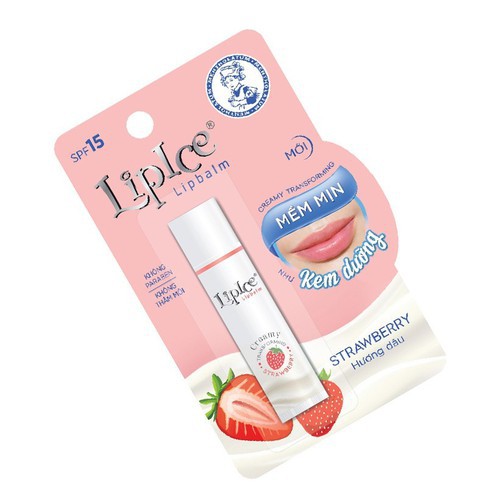 Son Dưỡng Không Màu LipIce Lipbalm Creamy Strawberry SPF15 4.3g