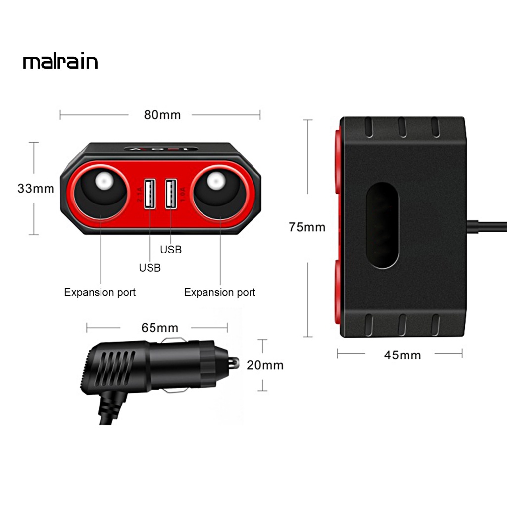 Củ Sạc Điện Thoại 2 Cổng USB 120W 3.1A Cho Xe Hơi