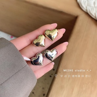 S925 Hoa Tai Tim Bạc Ú Đơn Giản