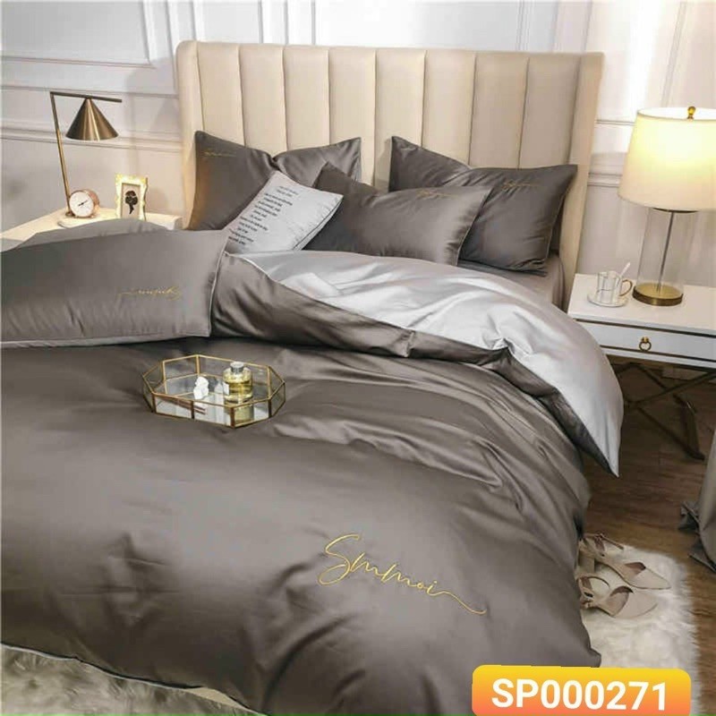 Bộ chăn ga gối Lụa Sumoi 60s nhập khẩu cao cấp Sheen bedding