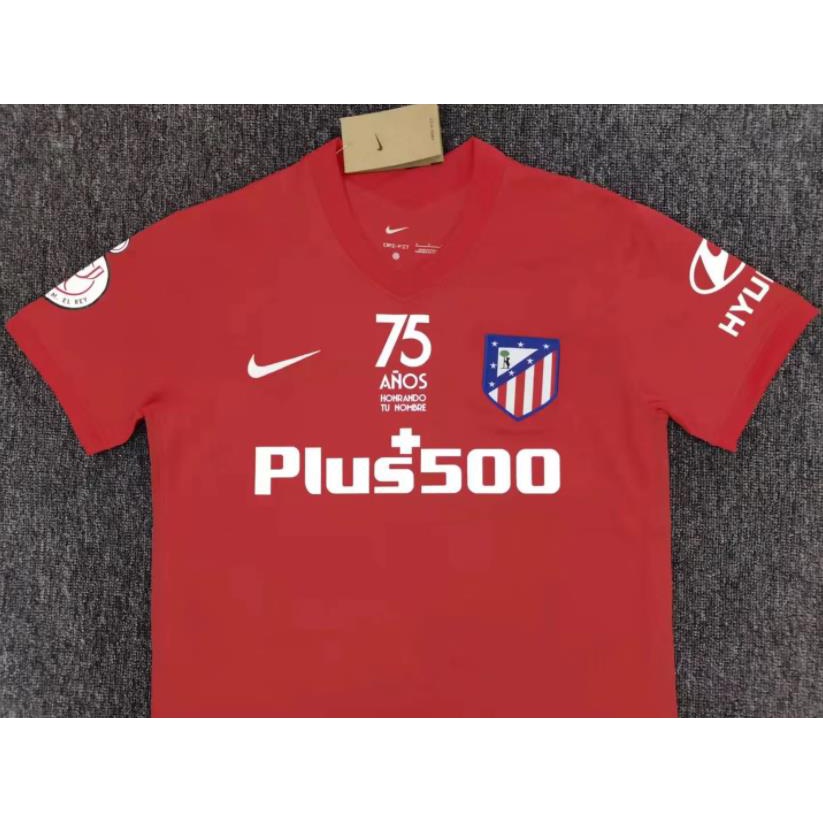 Chất lượng hàng đầu Atletico Madrid Phiên bản kỷ niệm 75 năm Áo bóng đá Jersey Jersey Jersi Áo sơ mi nam