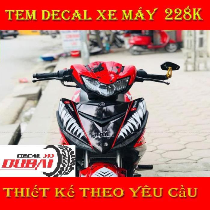 Tem Trùm Exciter 150 Cá Mập Đỏ Trắng Via Via