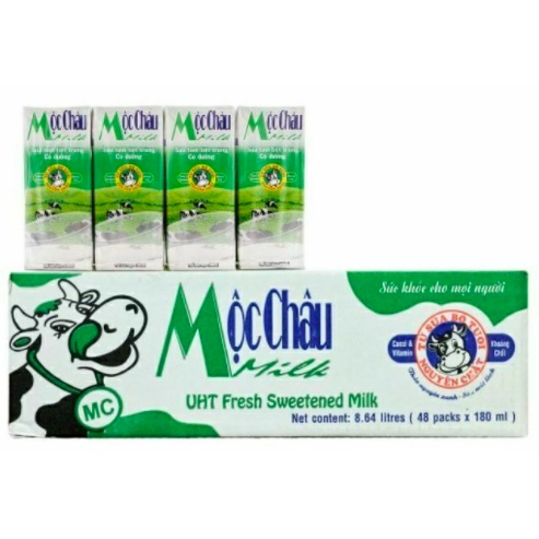 THÙNG 48 HỘP 180ML SỮA TƯƠI TIỆT TRÙNG MỘC CHÂU (48 hộp x 180ml)