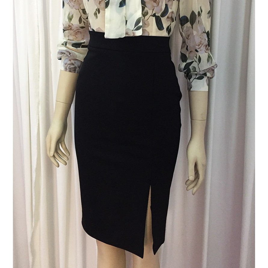 Chân váy bút chì 💖 Giảm 20k cho đơn 2 SP💖 Chân váy đen xẻ trước - vải đẹp, ảnh thật