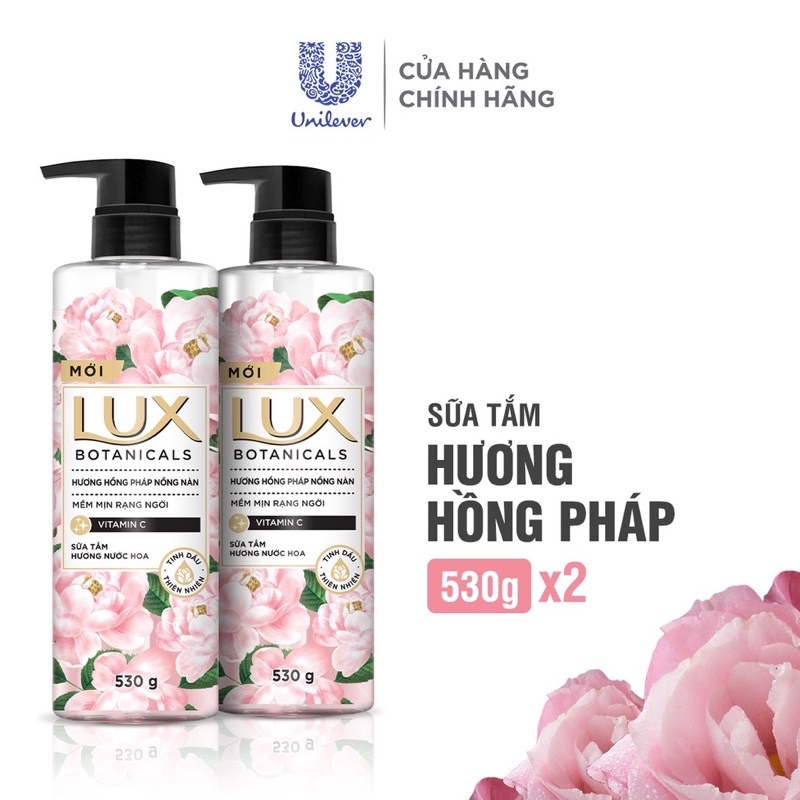Combo sữa tắm LUX hương nước hoa phong lan quyến rủ 530g