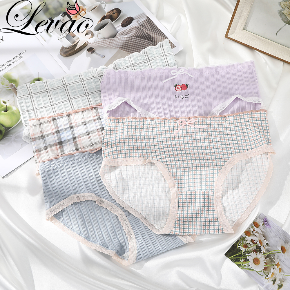 Quần Lót Levao Cotton Eo Vừa Họa Tiết Trái Cây Độc Đáo Cho Nữ
