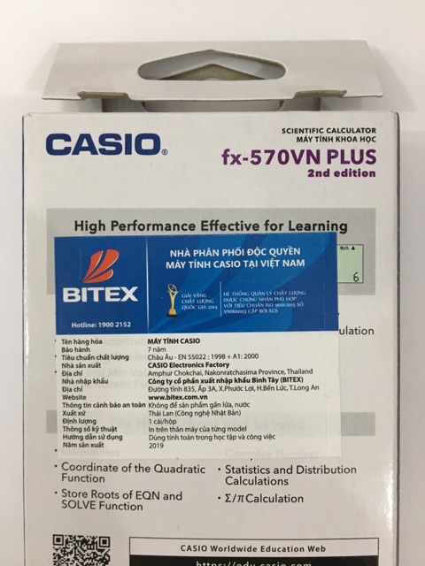 [ Hàng chính hãng 100% Bitex Bảo hành 7 năm ] Máy tính Casio FX 570VN PLUS