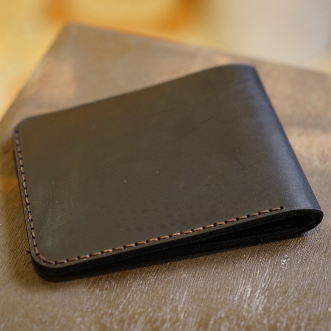 Ví nam Mini Nam Nữ RAM Leather Handmade Da Bò Đen