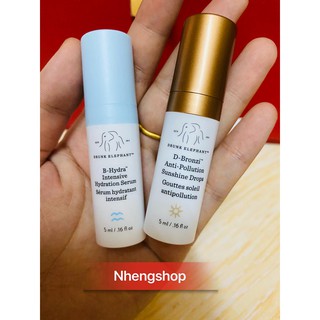 [5ml] Tinh chất Drunk Elephant B-Hydra Intensive Hydration và Tinh chất đa năng Drunk Elephant D-Bronzi™ Anti-Pollution