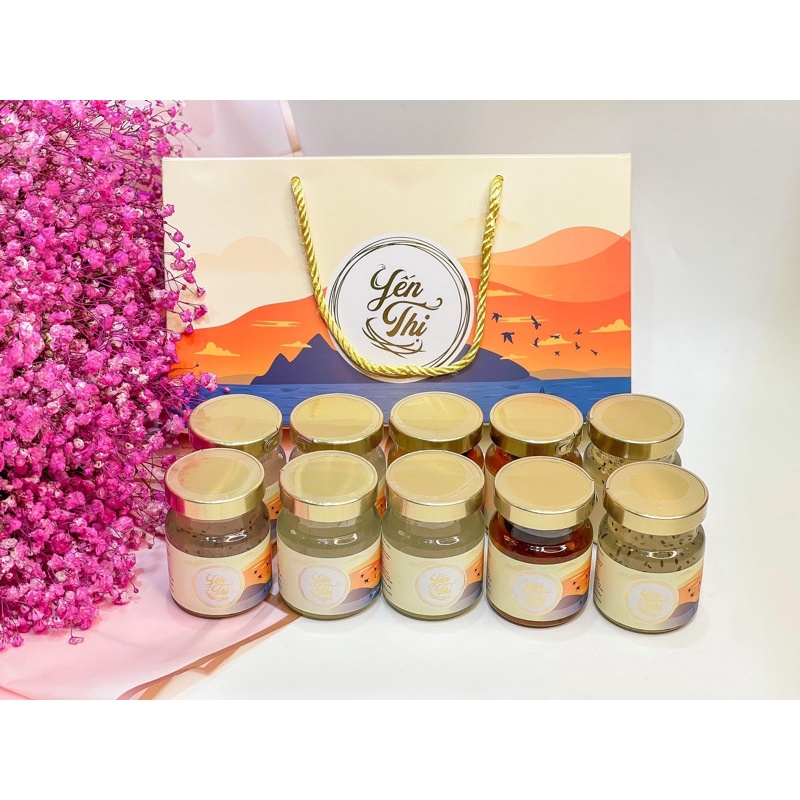 [Mã GROWEEK giảm 10% đơn 300K] Yến thị -Set Quà Tặng Xuân Nhâm Dần 2022- Set 10 Hũ -Chưng Sẵn 30% Yến-Hũ 70ml