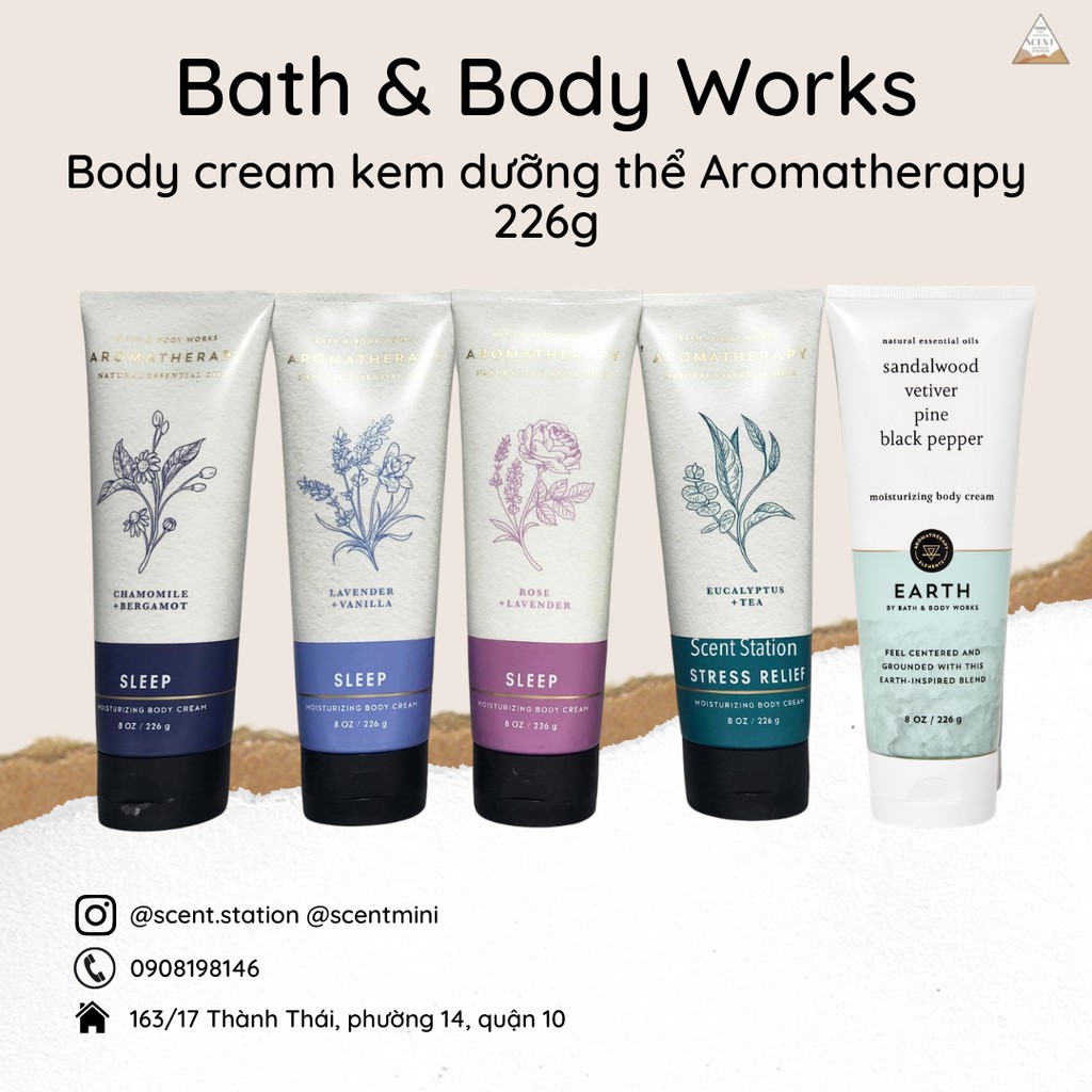 Body cream kem dưỡng thể Aromatherapy - Bath &amp; Body Works 226g