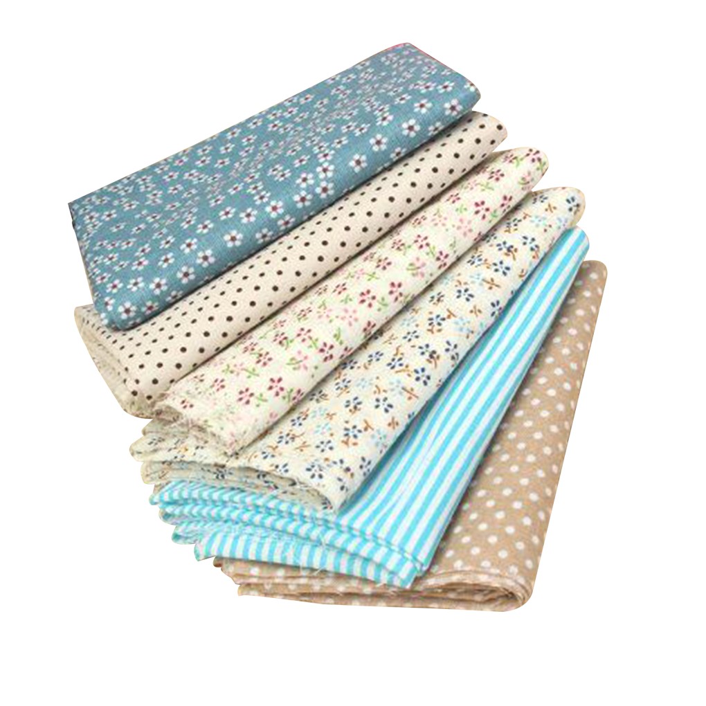 Bộ 6 Tấm Vải Cotton In Hoa Dùng May Đồ Thủ Công
