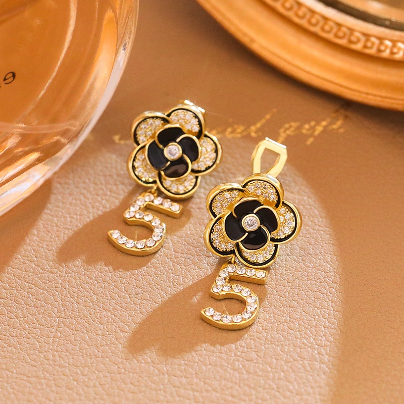 [Jiudolan] Khuyên Tai Hoa Trà Nhỏ Không Cần Khoan Lỗ Đính Đá Zircon Phong Cách Mới Sang Trọng Cho Nữ