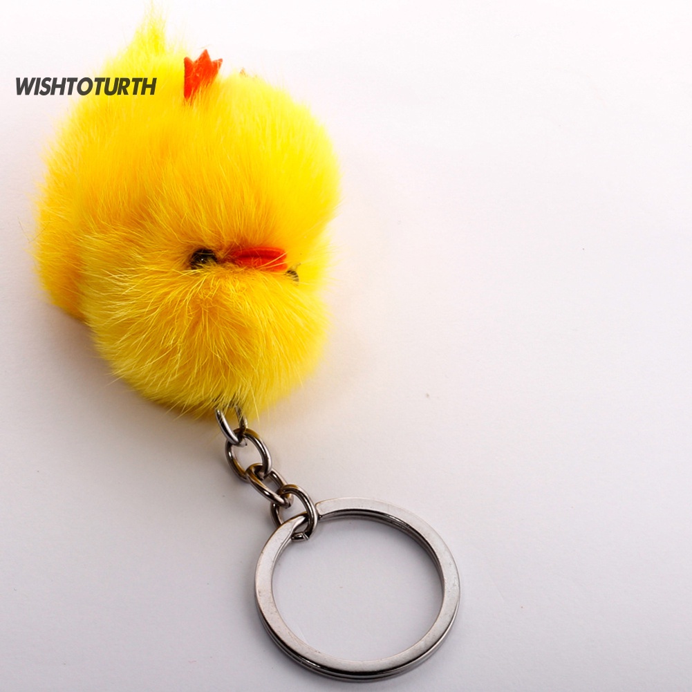 Móc Khóa Hình Gà / Vịt Nhồi Bông Dễ Thương