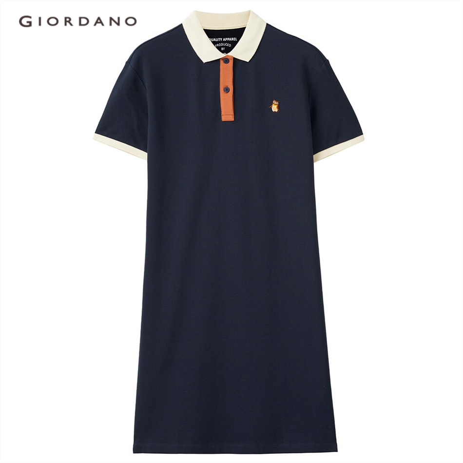Đầm polo GIORDANO phối màu tương phản dành cho nữ 05461483 | BigBuy360 - bigbuy360.vn