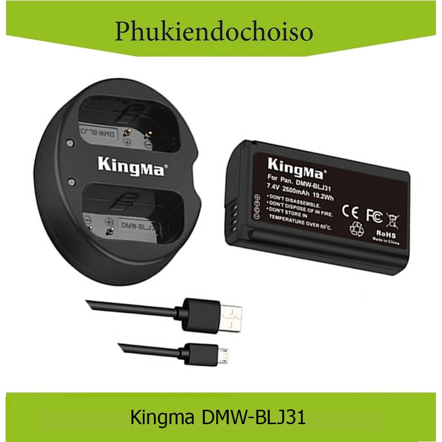Bộ 1 pin 1 sạc đôi Kingma cho pin Panasonic DMW-BLJ31