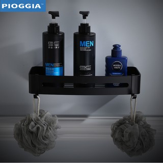 Kệ nhôm gắn góc tường phòng tắm màu đen hình chữ nhật s008