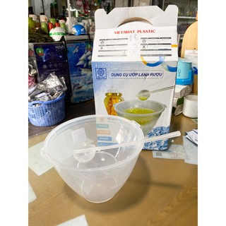 (Rẻ vô địch)Bát ướp lạnh rượu 1,2l (Tặng gáo múc),nhựa Việt Nhật tiện dụng