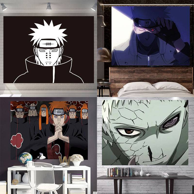 Thảm Treo Tường Trang Trí Phòng Khách / Phòng Ngủ Hình Anime Naruto Độc Đáo