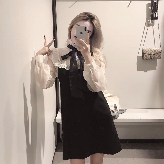 Váy phối voan tơ