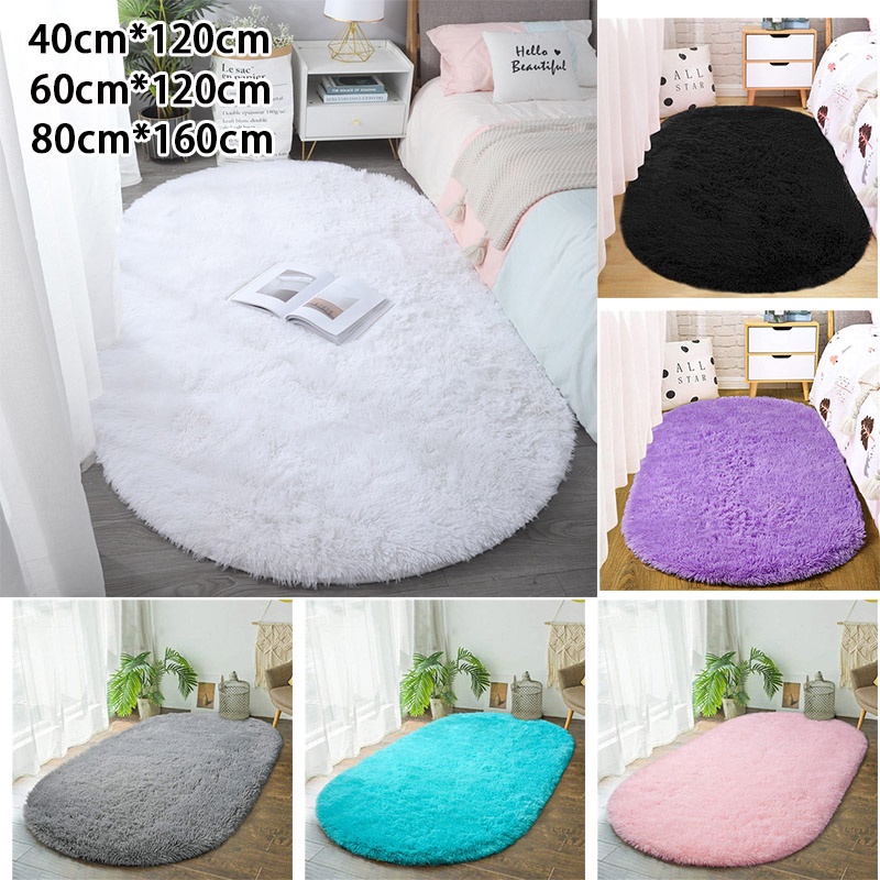 Thảm Lông Dày Hình Oval Hiện Đại Trang Trí Phòng Khách / Phòng Ngủ
