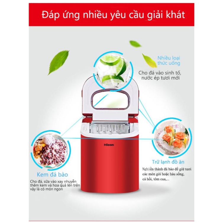 Máy làm đá viên tự động Nhật Bản 15Kg/24H (Xanh / Bạc),thức uống mát lạnh