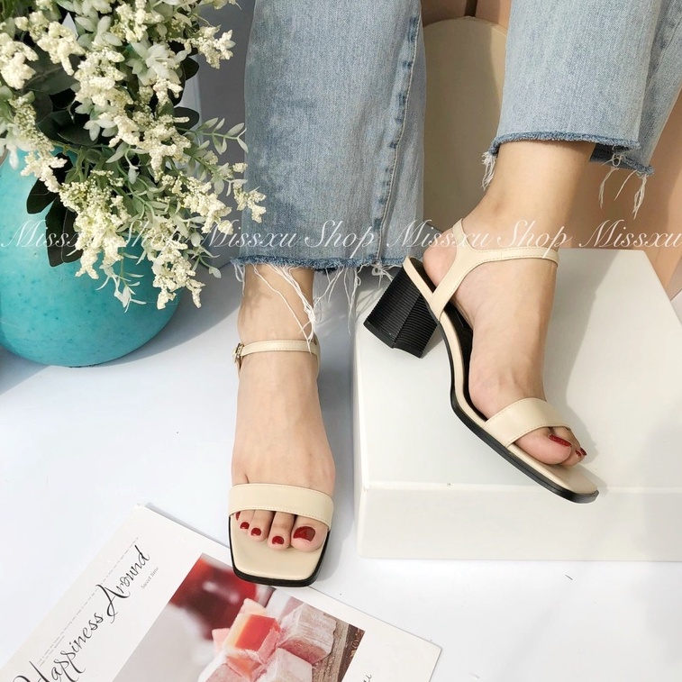 Giày sandal nữ bản ngang lớn 5cm gót vân thời trang MYSS - SD131