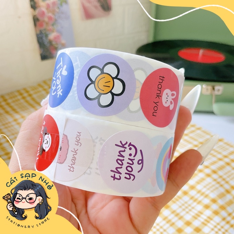 Cuộn tem 500 thank you , cảm ơn rất dễ thương