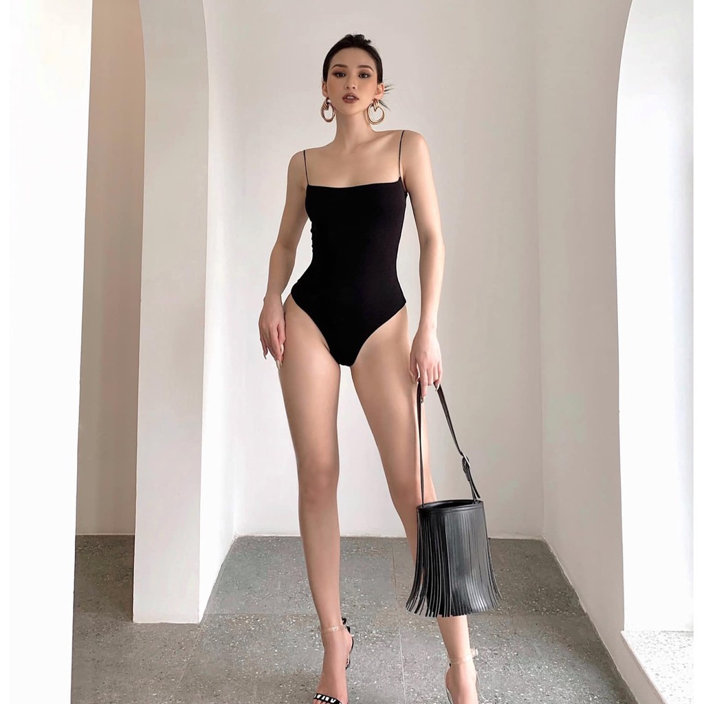 Áo Hai Dây Bodysuit Nữ Busy Hai Lớp Thun Dẻo Co Giãn Ôm Sát HDB | BigBuy360 - bigbuy360.vn