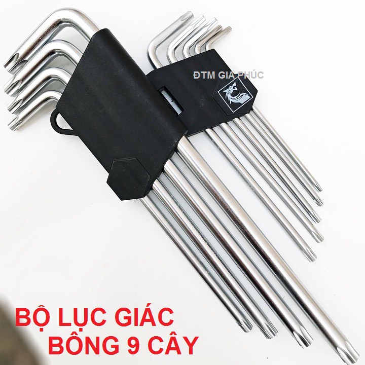 Bộ vít lục giác bông mai 9 cây loại dài ( chính hãng)