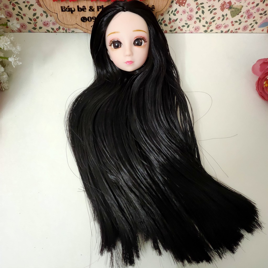 Đầu búp bê Loli 30cm tóc dài mắt long lanh