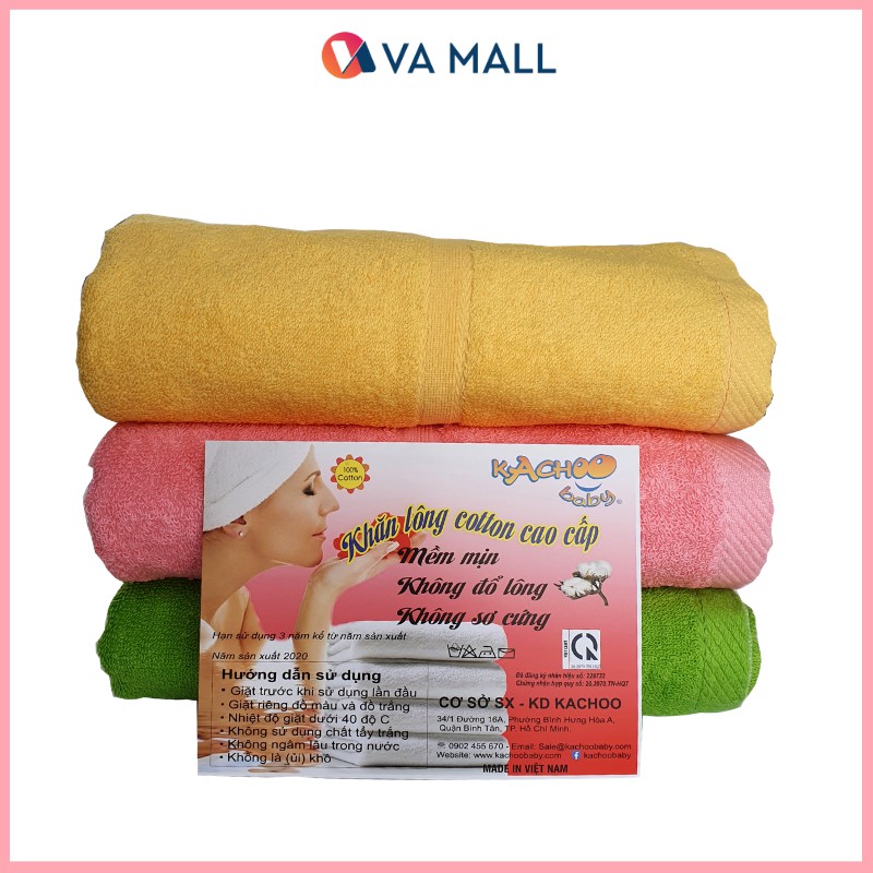 Khăn tắm lớn vừa 100% Cotton mềm mịn thấm hút tốt kích thước 50 cm * 100 cm