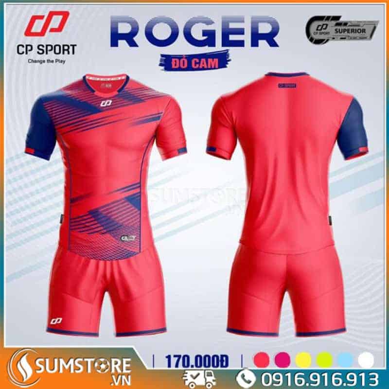 Áo Bóng Đá Không Logo ROGER Đỏ - Đồ Thể Thao Nam Nữ Cao Cấp CP Sport