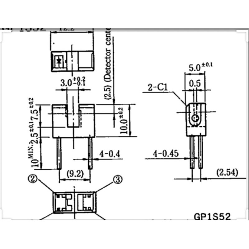 5 cái Cảm biến quang chữ U GP1S52