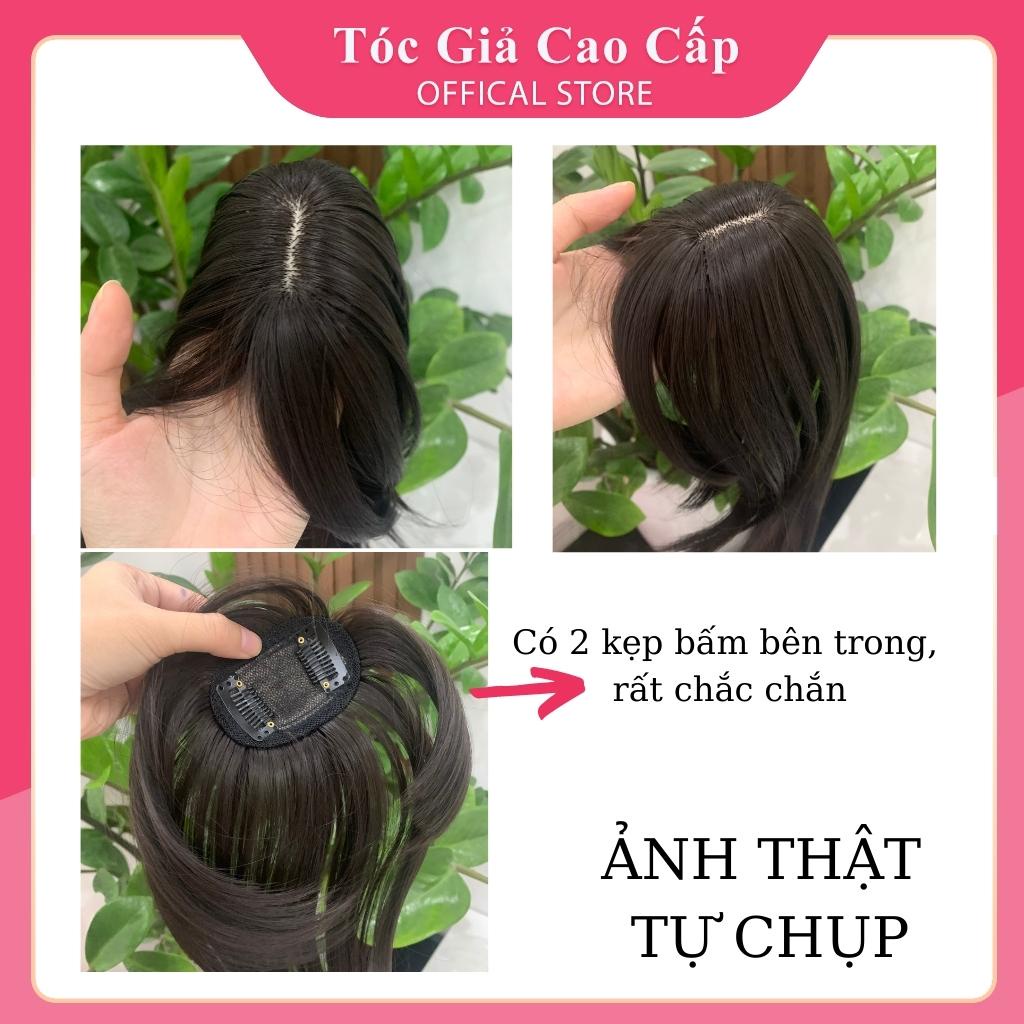 Tóc mái giả 3d có rãnh da đầu, 2 kẹp bấm , che hói , che bạc đều được, PH01