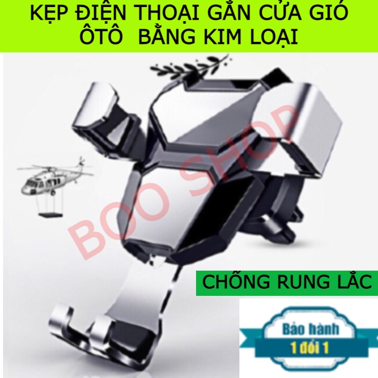 [ KẸP KIM LOẠI ] Giá đỡ, kẹp điện thoại kim loại cài khe cửa gió điều hòa xe hơi, ô tô