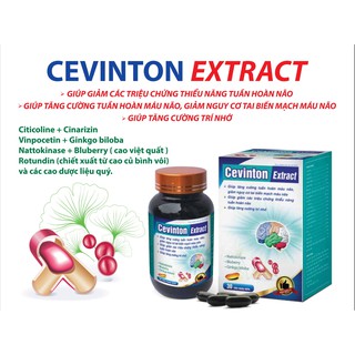 Hoạt Huyết Dưỡng Não Cevinton Extract - Giảm Tai Biến Mạch Máu Não- Ngăn Ngừa Đột Quỵ - Tăng Cường Trí Nhớ - Hộp 30 Viên