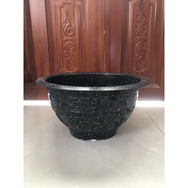 Chậu Nhựa Truyền Thống  T38 Trồng Cây Đá Đen