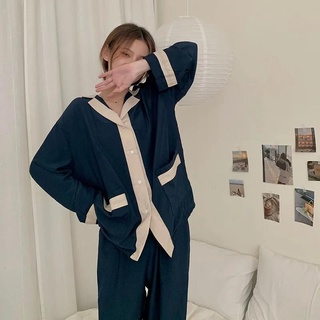 Bộ đồ ngủ tay dài phong cách Nhật Bản Hàn Quốc thời trang cho nữ