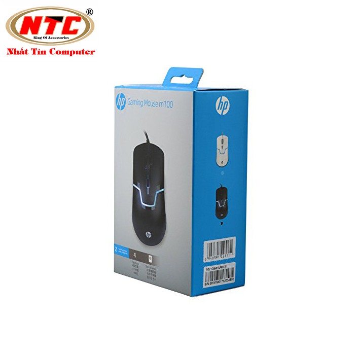 Chuột game HP M100 led nhiều màu rất đầm tay (Đen)