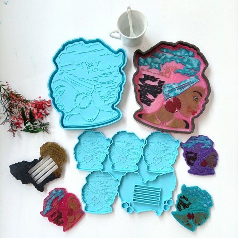 Khuôn Silicone Hình Nữ Thần Châu Phi Dùng Làm Khay Cuộn Trái Cây