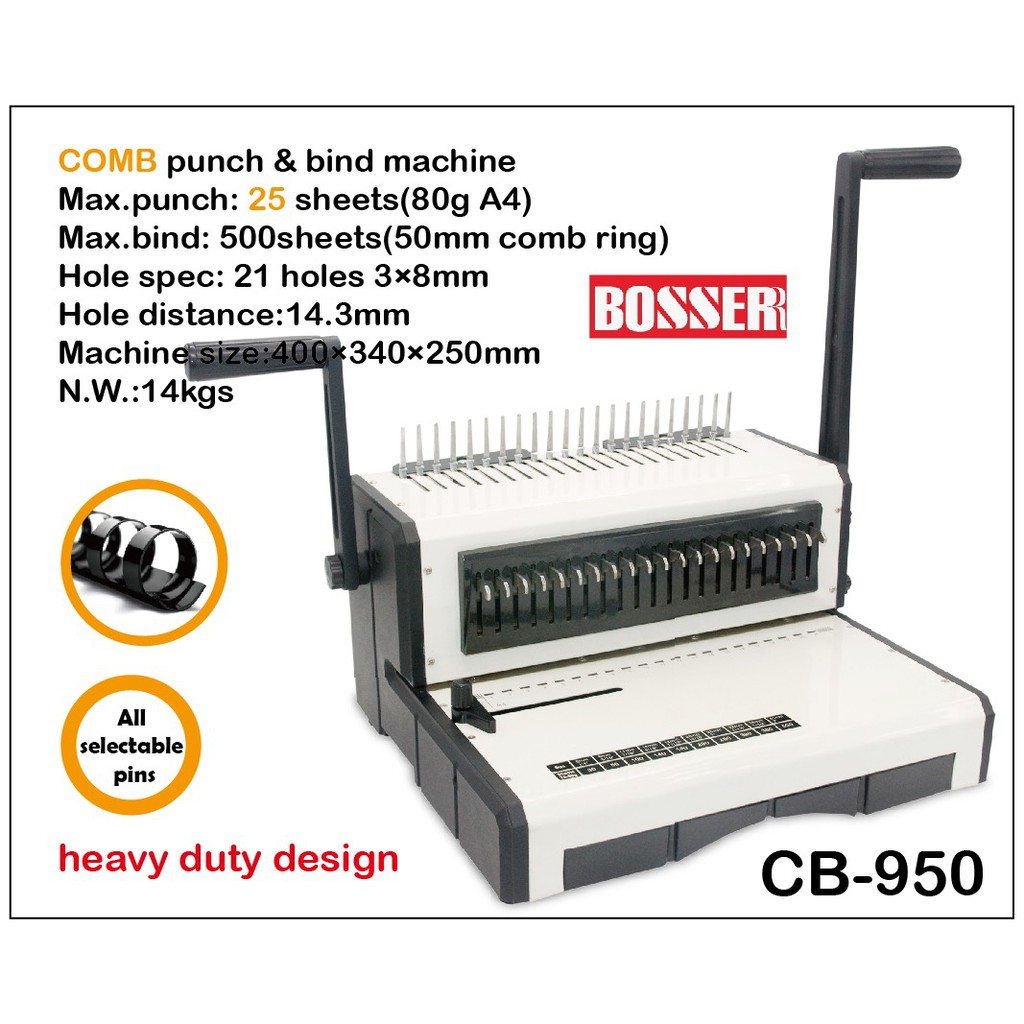 Máy đóng gáy lò xo nhựa Bosser CB 950