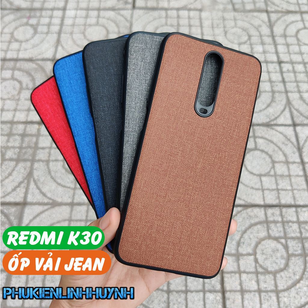 Redmi K30, K30 5G_Ốp lưng vân vải Jean 1 màu chống bán vân tay