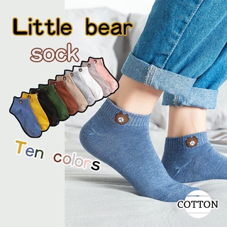 Cute bear socks, pure cotton material, soft and comfortable, a pair of random colors