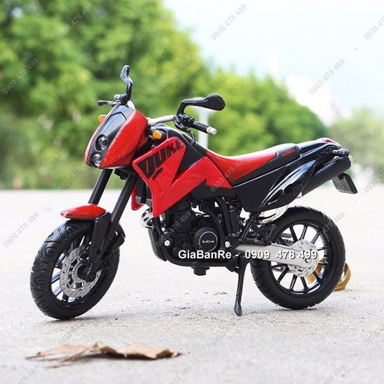 MS: 8851 - XE MÔ HÌNH TỈ LỆ 1:18 - MOTO KTM 640 DUKE II - MAISTO - ĐỎ ĐEN