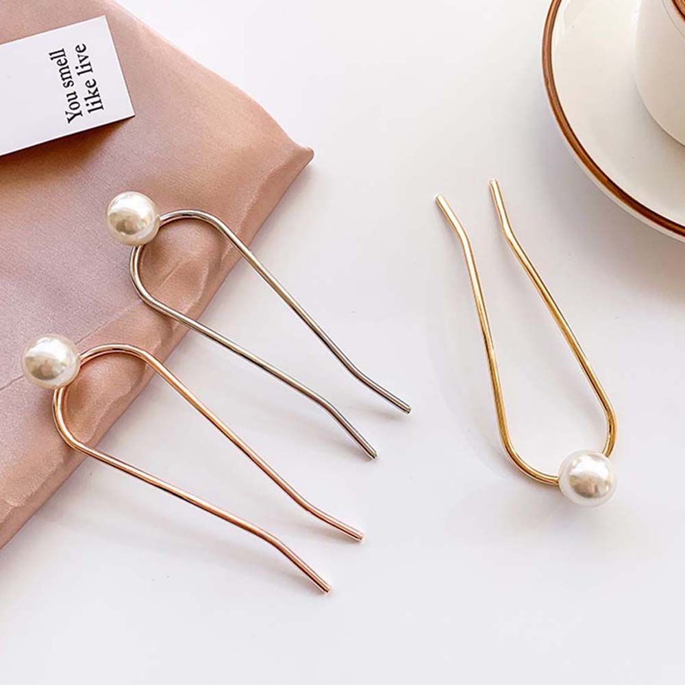 Trâm Cài Tóc Chữ U Đính Ngọc Trai Thời Trang Dành Cho Nữ