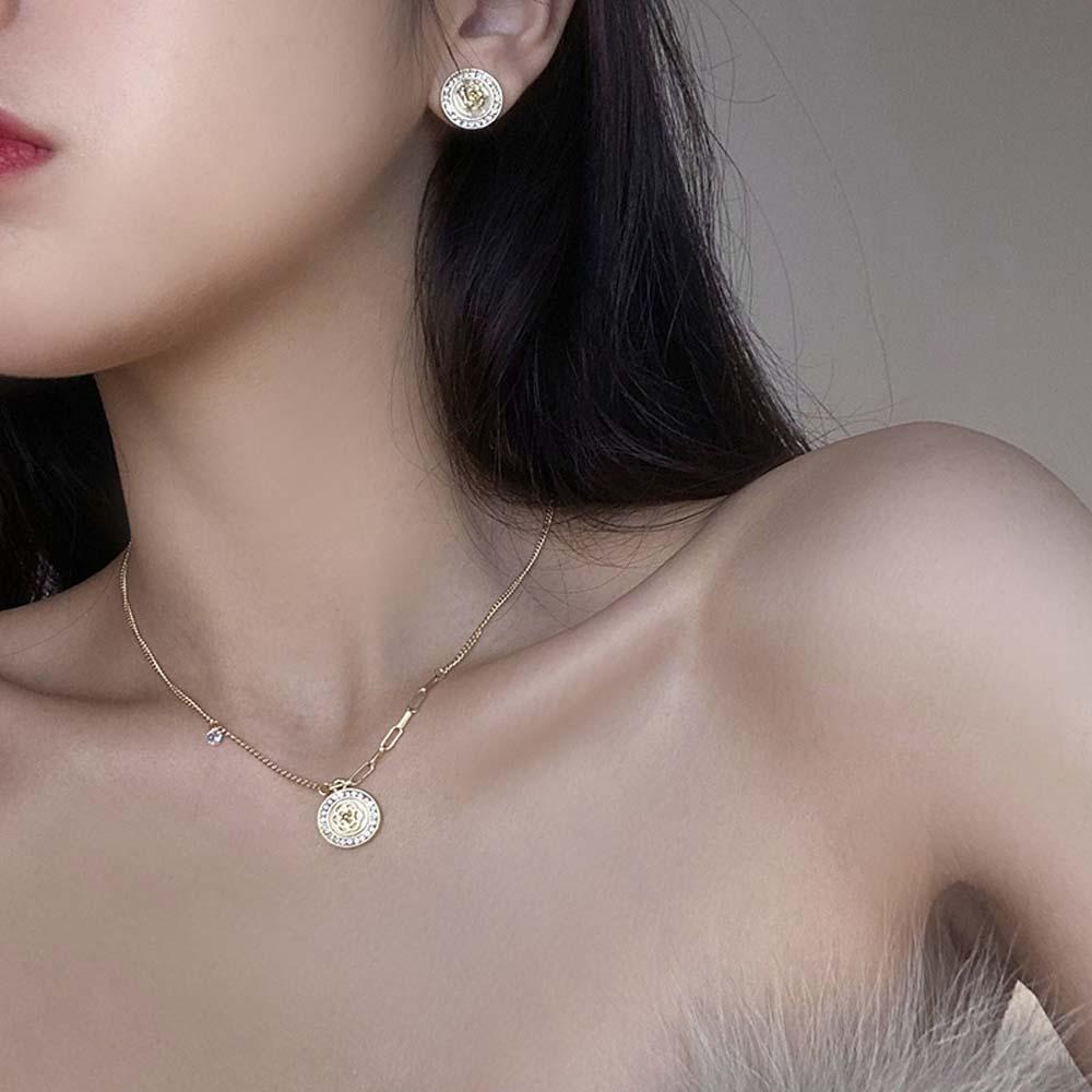 Khuyên Tai Dây Xích Hình Hoa Trà Thời Trang Hàn Quốc Cho Nữ